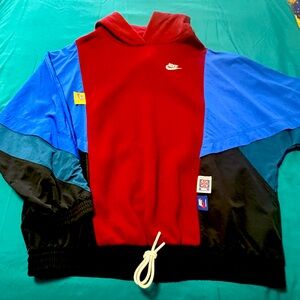Nike Sportswear Flight and Fleece Sweatshirt Medium Burgundy and Blue
